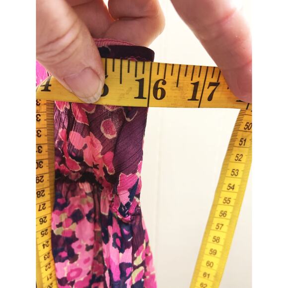 Cynthia Rowley Sheer Pink Floral Mini Dress Halter Back Dress Size M - Picture 4 of 5